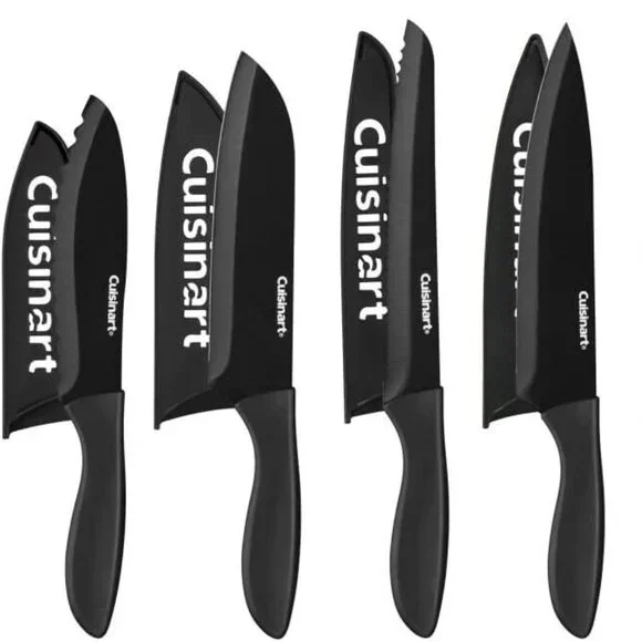 Cuisinart Advantage 10 Piece Ceramic Coated Knife Set with Blade Guards, black - Picture 2 of 8